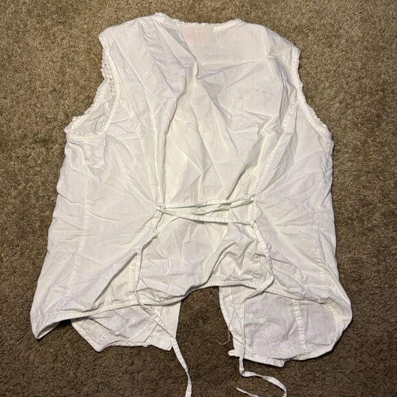 Size Medium Vintage Fairycore White Blouse FLAWED - Picture 7 of 8